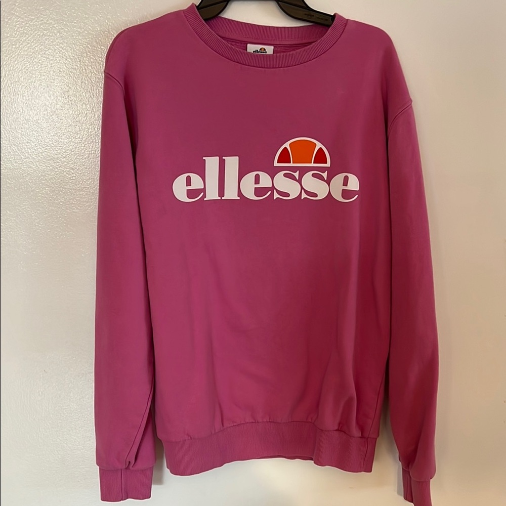 Ellesse Pink Crew Neck Sweater with Logo